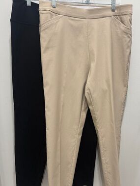 Pair of 2 Straight Leg Stretchy Pants, Size 14